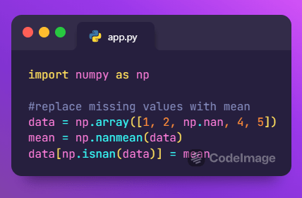 Replacing Missing Values with The Mean